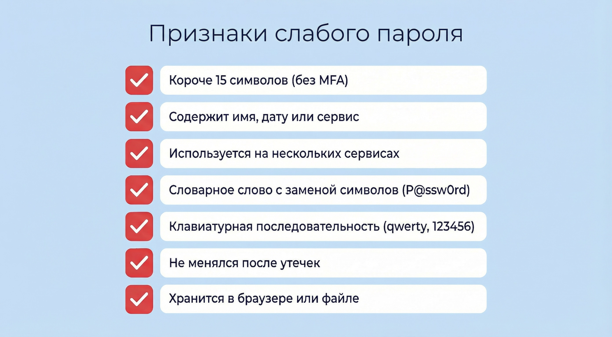 Надёжный пароль в 2026 году — длинный, случайный, уникальный для каждого сервиса и защищённый вторым фактором аутентификации.