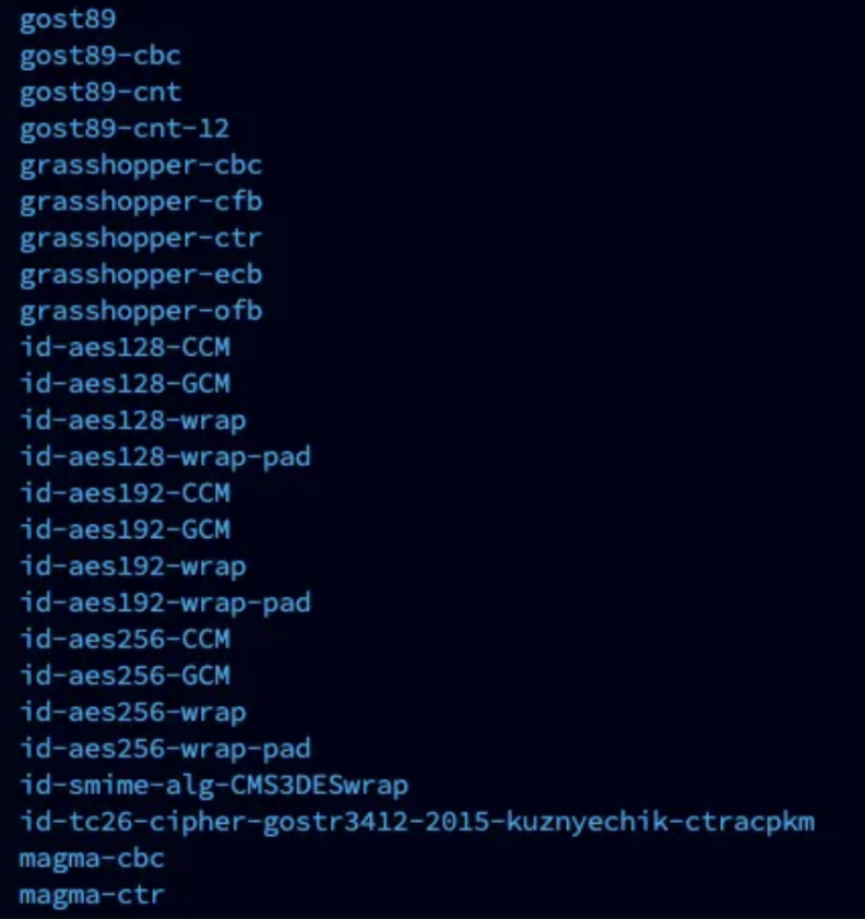 Успешное отображение ГОСТ алгоритмов
