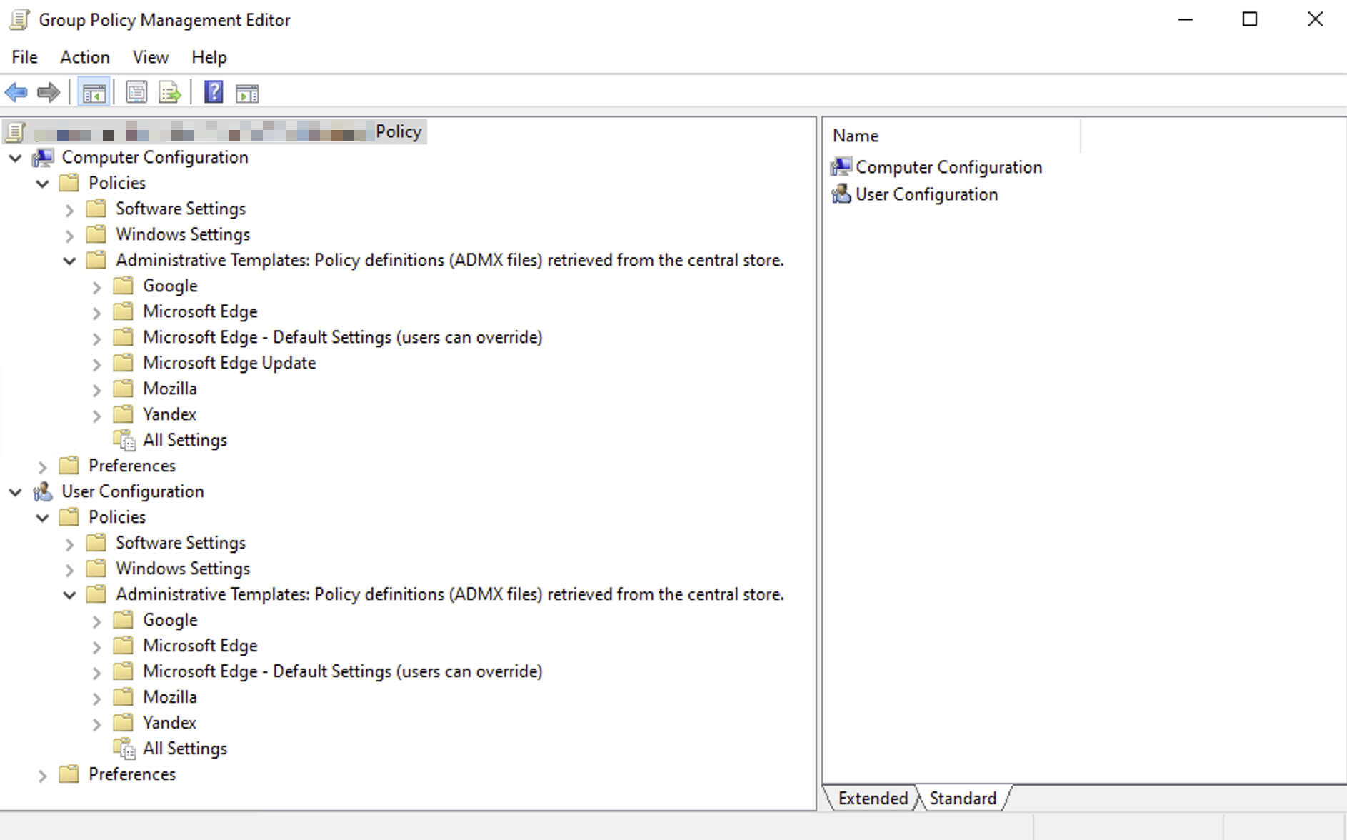 Administrative Templates в GPO: шаблоны браузеров доступны в Computer Configuration и User Configuration