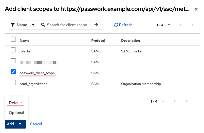 Выбрать созданный шаблон и добавить в Default режиме