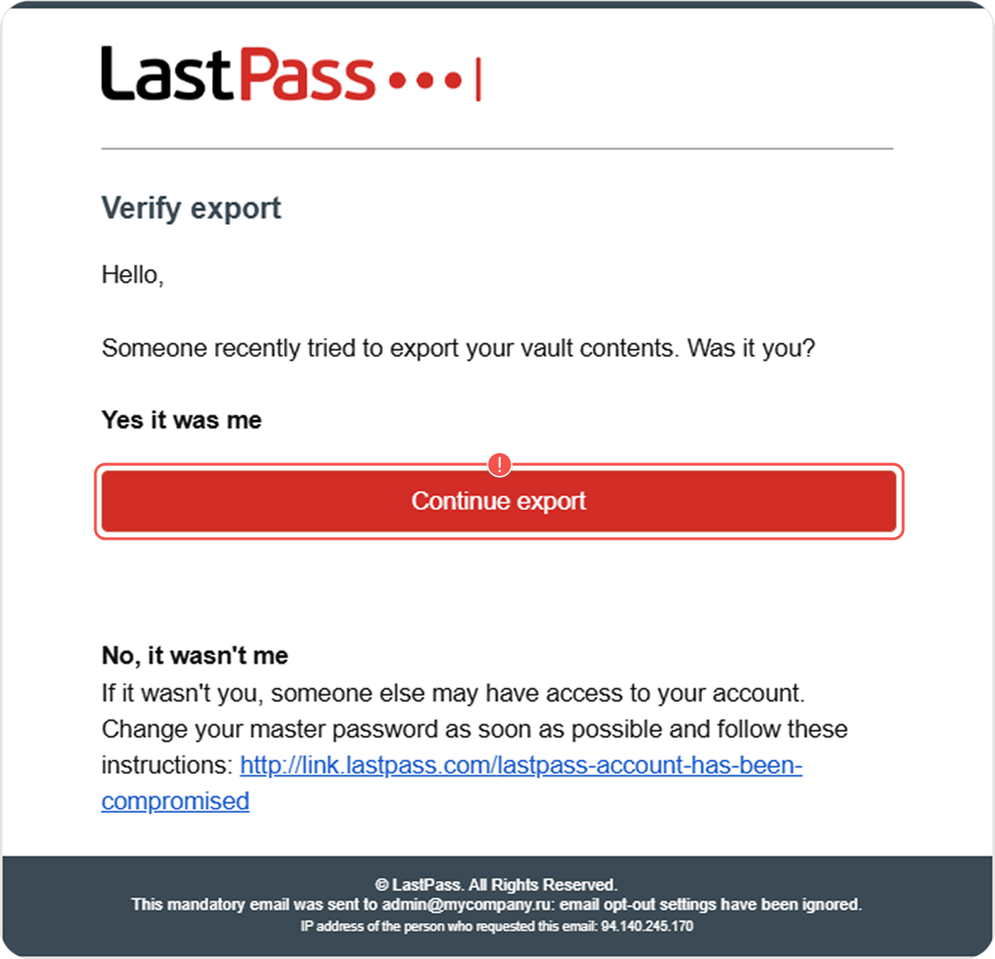 LastPass — экспорт (шаг 2)