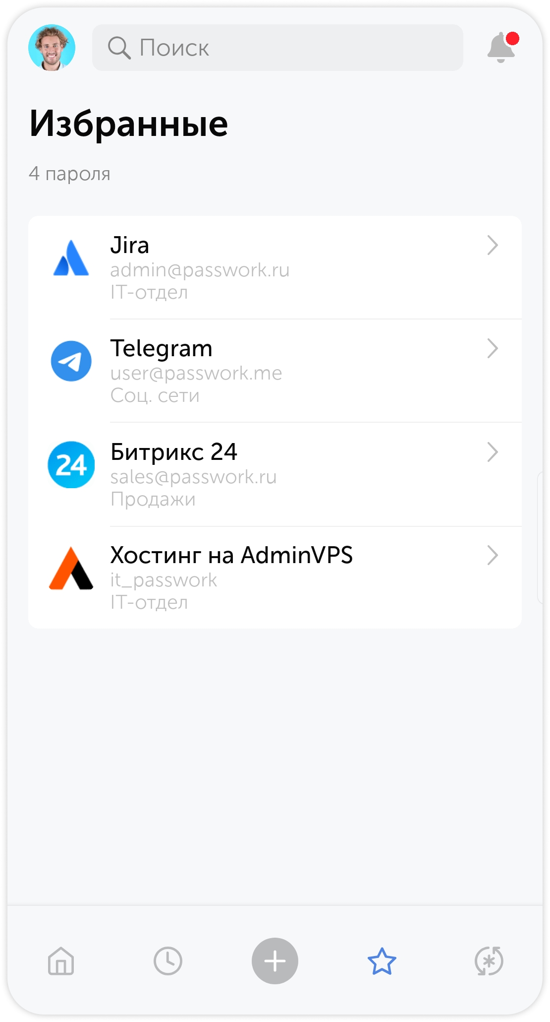 Избранные пароли