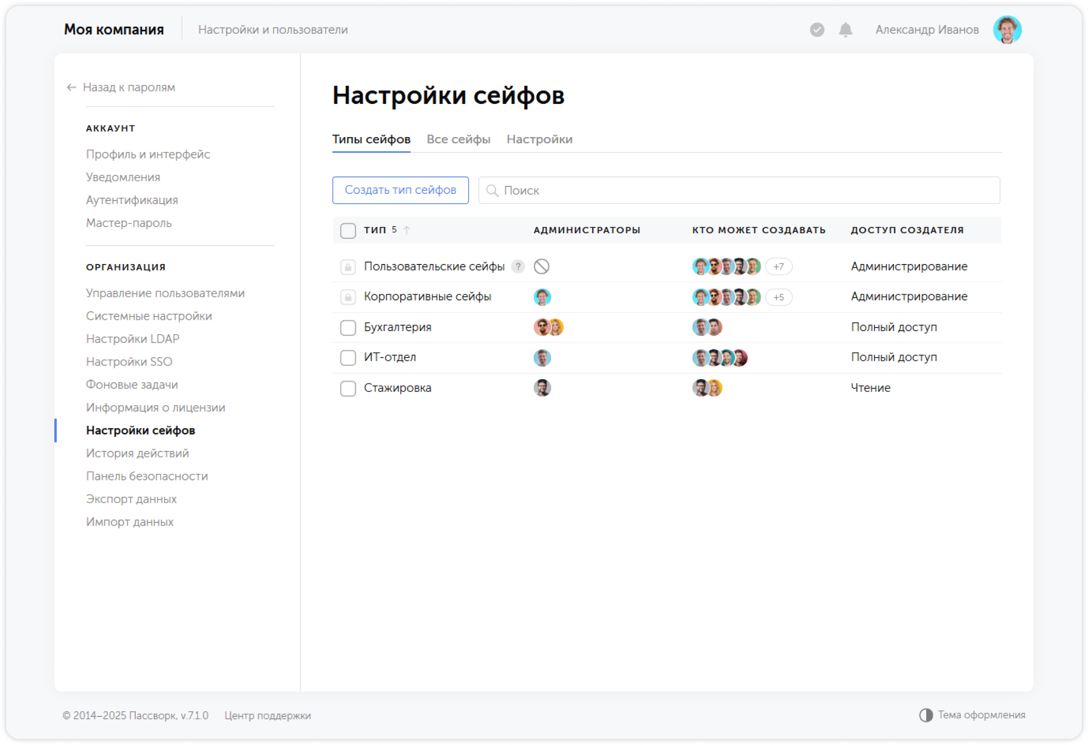 Корпоративные сейфы